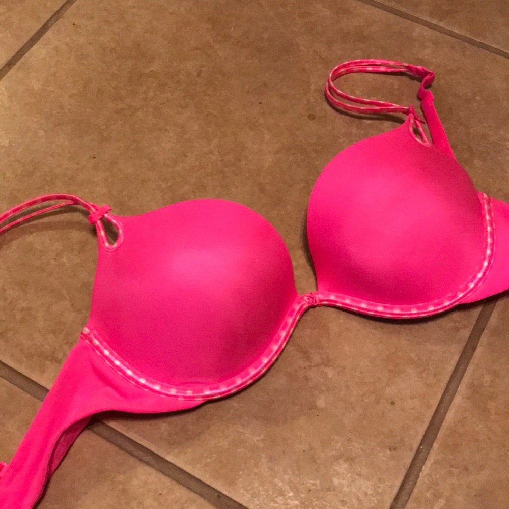 Hot pink bra